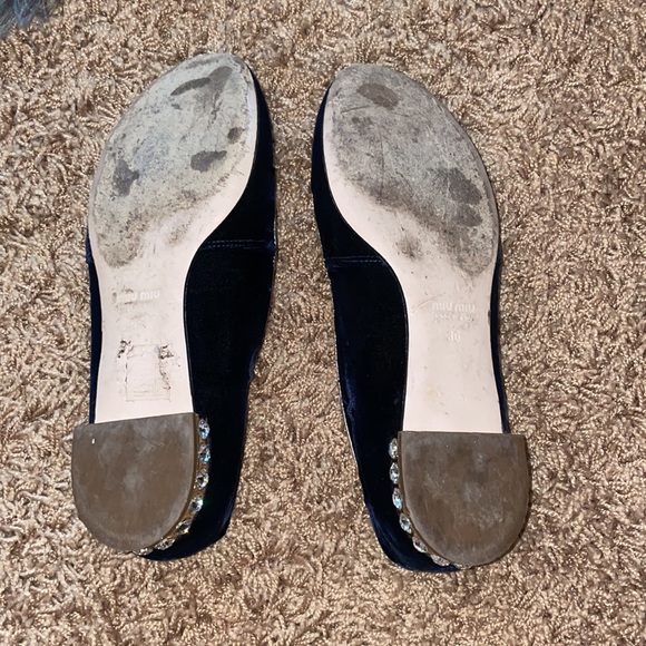 Miu Miu Crystal Velvet Loafers - Picture 4 of 4